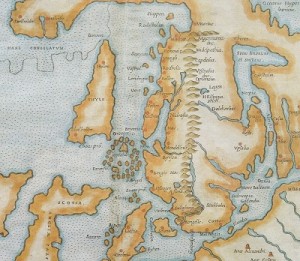Old map with the Nordic countries