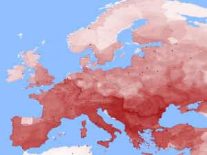 Languages in the history, heatmap